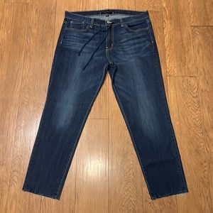 Flying Monkey Drawstring Jogger Jeans Dark Wash Denim Frayed Raw Hems Sz 29